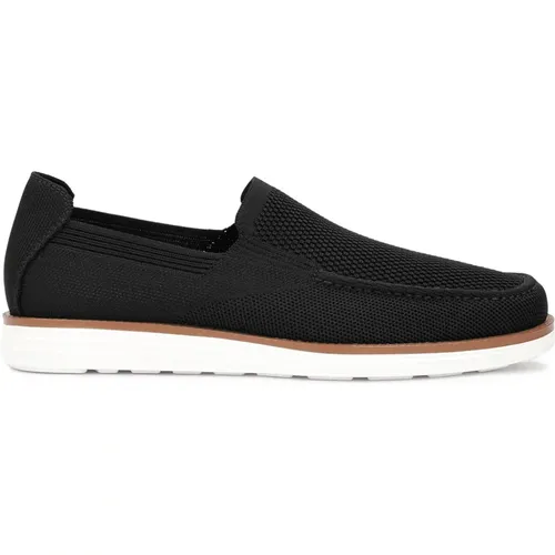 Slip-on schwarze Stretch-Stoff Halbschuhe , Herren, Größe: 43 EU - Kazar - Modalova