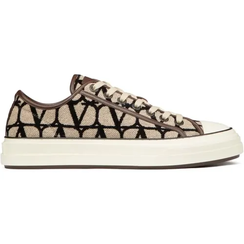 Leather Sneakers with Logo , male, Sizes: 6 UK - Valentino Garavani - Modalova