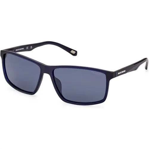 Blaue Polarisierte Sonnenbrille SE6174-92D,Polarisierte Sonnenbrille Havana Dunkelgraue Linse,Polarisierte Sonnenbrille Schwarzer Rahmen Grüne Linse - Skechers - Modalova