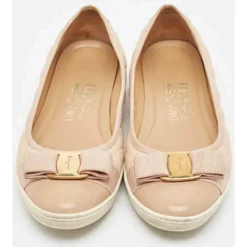 Pre-owned Leather flats , female, Sizes: 5 1/2 UK - Salvatore Ferragamo Pre-owned - Modalova