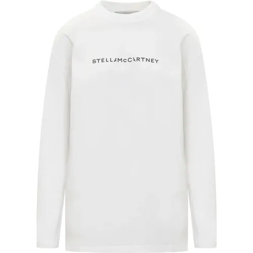 Langarm T-Shirt mit Logo-Print , Damen, Größe: M - Stella Mccartney - Modalova