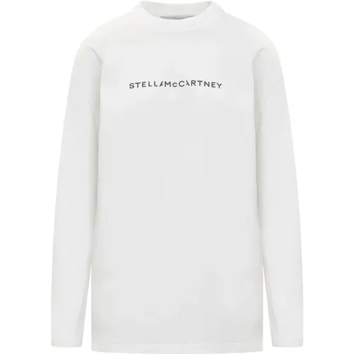 Langarm T-Shirt mit Logo-Print , Damen, Größe: XS - Stella Mccartney - Modalova