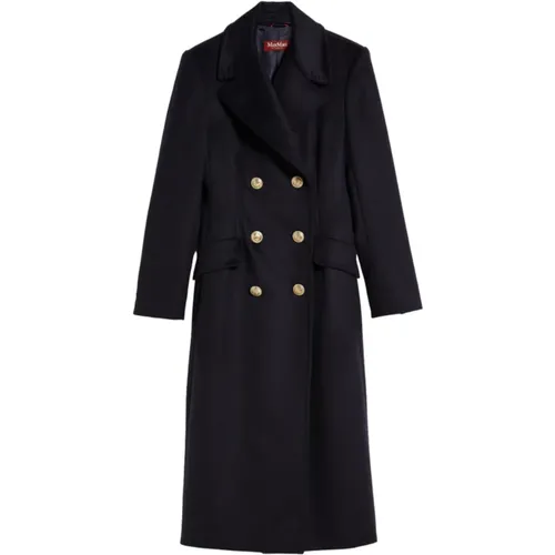 Elegant Long Double-Breasted Wool Coat , female, Sizes: 4XS - Max Mara Studio - Modalova