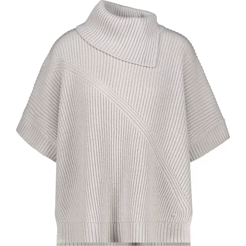 Oversized Poncho Pullover mit Rollkragen , Damen, Größe: M - monari - Modalova