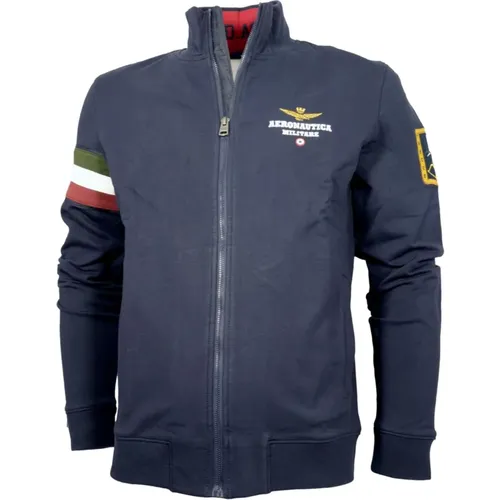 Tricolor Arrows Full-Zip Sweatshirt Blau , Herren, Größe: L - aeronautica militare - Modalova