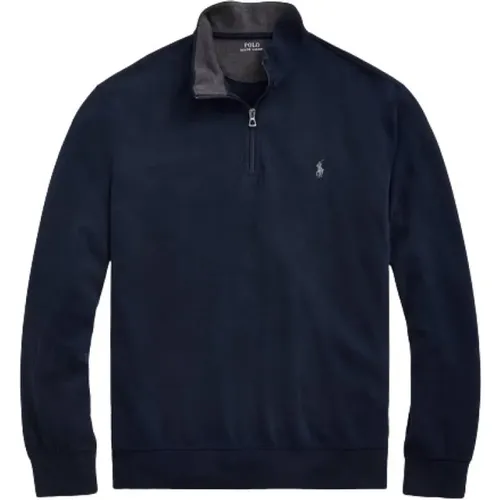 Chic and Casual Demi-Zip Cotton Blend Sweater , male, Sizes: M, S, XS, XL, L - Polo Ralph Lauren - Modalova