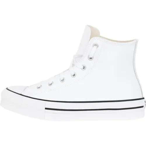 Weiße Leder High-Top Platform Sneakers für Damen , Damen, Größe: 38 1/2 EU - Converse - Modalova