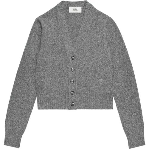 Grauer Cashmere Cardigan Ami Paris - Ami Paris - Modalova