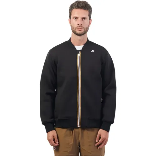 Schwarze Bomberjacke Sportlicher Look , Herren, Größe: M - K-way - Modalova