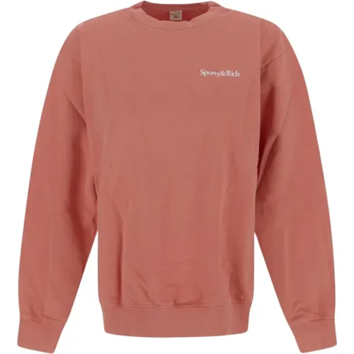 Flamingo Crewneck Sweater , Damen, Größe: L - Sporty & Rich - Modalova