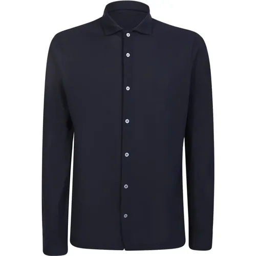 Blaues Baumwollhemd mit Modernem Schnitt , Herren, Größe: 2XL - Zanone - Modalova