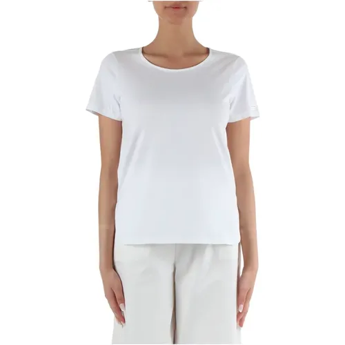 Cotton Jersey and Poplin T-shirt , female, Sizes: L, S - Sun68 - Modalova