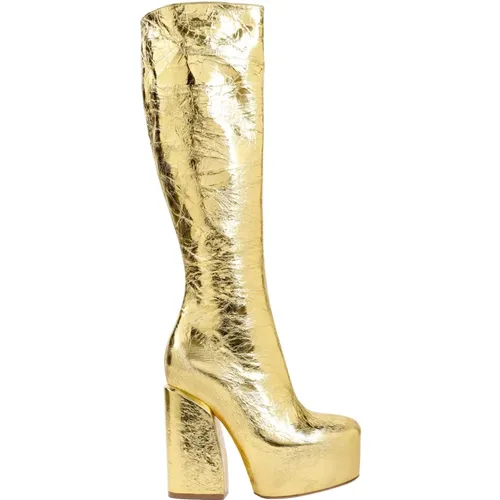 Gold Metallic Ankle Boots Aw23 - Dries Van Noten - Modalova