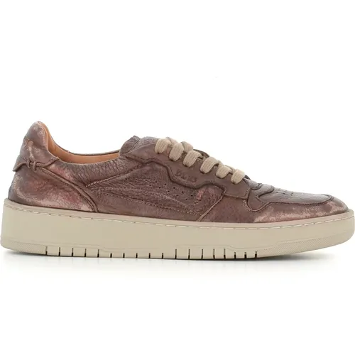 Bronze Leather Sneakers with Rubber Sole , female, Sizes: 7 UK - Lemargo - Modalova