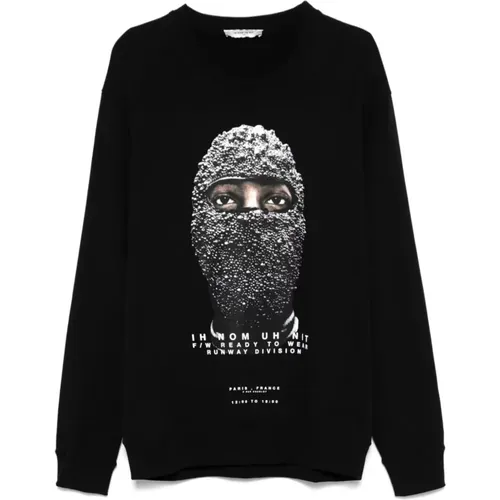 Schwarzer Maskenprint Pullover , Herren, Größe: L - IH NOM UH NIT - Modalova