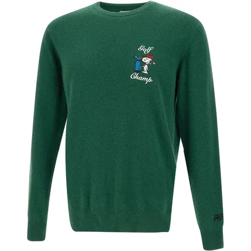 Grüner Woll-Kaschmir-Pullover Snoopy Golf , Herren, Größe: XL - MC2 Saint Barth - Modalova