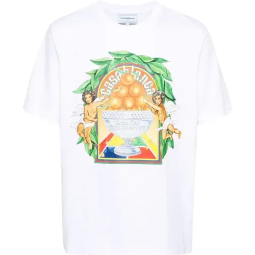 Bio-Baumwoll T-Shirt mit Grafikdruck - Casablanca - Modalova