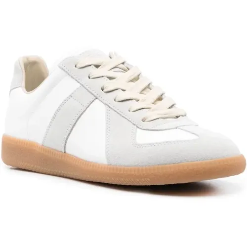 Weiße Replica Sneakers - Glattleder und Wildleder , Damen, Größe: 37 EU - Maison Margiela - Modalova