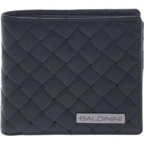 Wallet in woven print leather , male, Sizes: ONE SIZE - Baldinini - Modalova