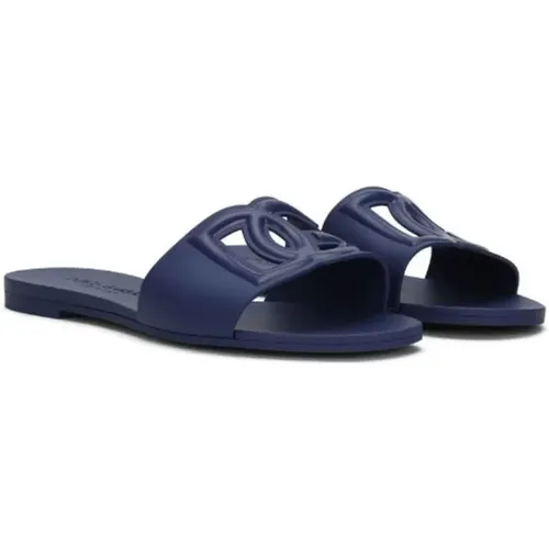 Rubber Slide Sandal with DG Logo , female, Sizes: 3 UK, 4 UK - Dolce & Gabbana - Modalova