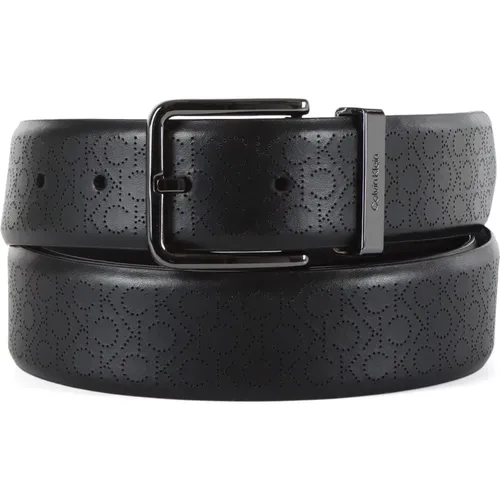 Leather Belt with Logo Motif , male, Sizes: 100 CM, 110 CM, 95 CM, 105 CM, 90 CM, 115 CM - Calvin Klein Jeans - Modalova