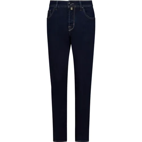 Blaue Skinny Fit Jeans mit Logo-Stickerei , Herren, Größe: W30 - Jacob Cohën - Modalova