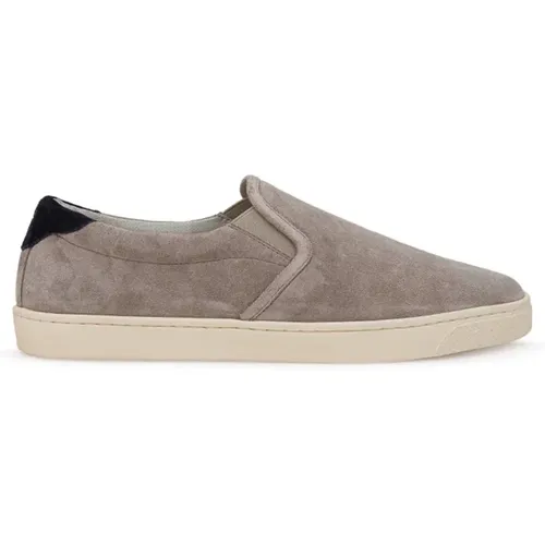 Suede Slip-On Shoes in Tortora , male, Sizes: 11 UK, 8 UK, 9 UK, 10 UK - BRUNELLO CUCINELLI - Modalova