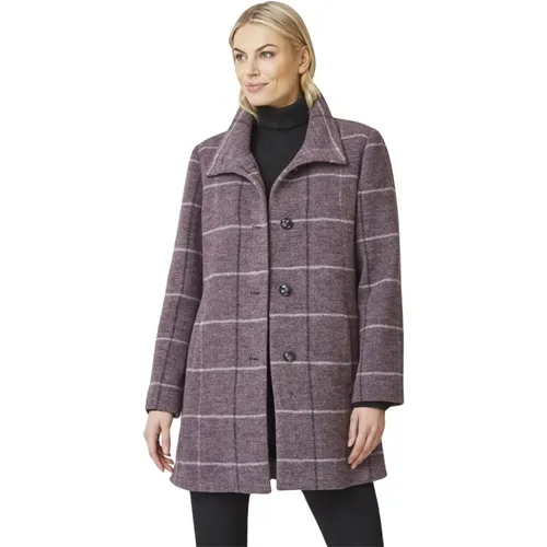 Elegant Checkered Coat with Button Closure , female, Sizes: 2XL - Junge - Modalova