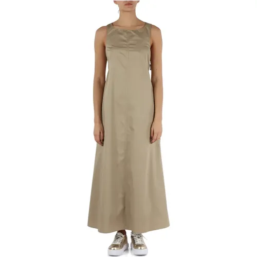 Cotton Long Dress with Cut-Out Detail , female, Sizes: S, XS, M - Replay - Modalova