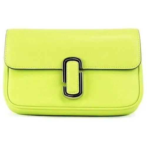 Grüner Glanz Leder Crossbody Schultertasche , Damen, Größe: ONE Size - Marc Jacobs - Modalova