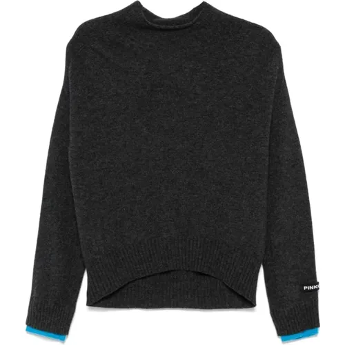 Grauer Pullover für Frauen , Damen, Größe: M - pinko - Modalova