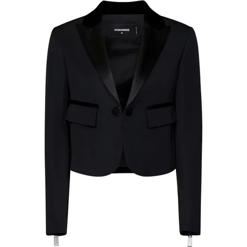 Schwarzer Ballerina-Blazer mit Tüll-Einsatz - Dsquared2 - Modalova