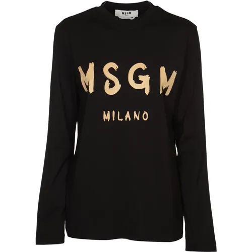 Schwarze T-Shirts und Polos Msgm - Msgm - Modalova