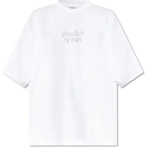 T-Shirt mit Logo , Herren, Größe: M - Vetements - Modalova