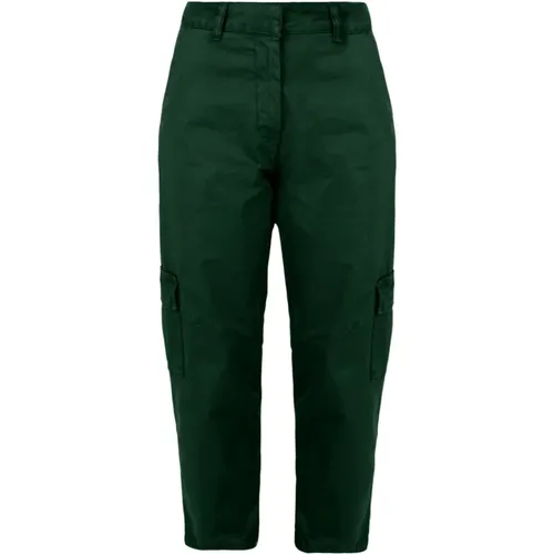 Heavy Stretch Cotton Satin Cargo Pants , female, Sizes: XL, L, S, XS, M, 2XS - BomBoogie - Modalova