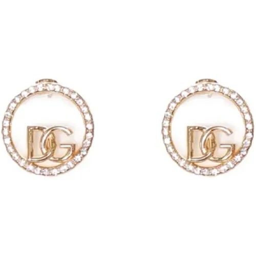 Golden Crystal Wheel Earrings , female, Sizes: ONE SIZE - Dolce & Gabbana - Modalova