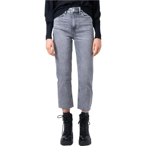 Graue Jeans mit Reißverschluss und Taschen , Damen, Größe: W33 L32 - Only - Modalova