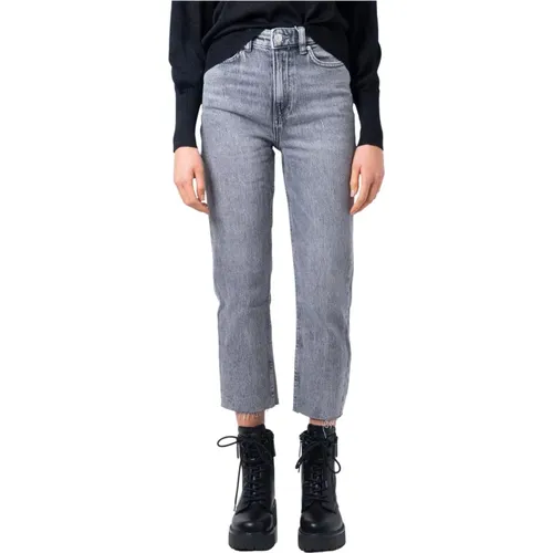 Graue Jeans mit Reißverschluss und Taschen , Damen, Größe: W31 L32 - Only - Modalova