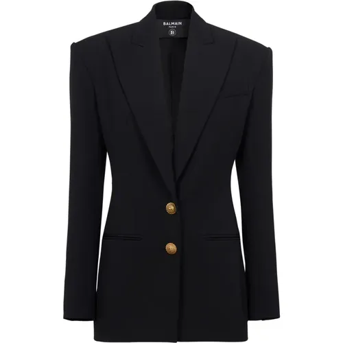 Button Cinched-waist Jacket , female, Sizes: 3XS, XS, 2XS, S, M - Balmain - Modalova