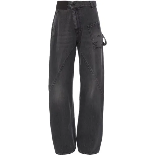 Graue Wide Leg Jeans mit verdrehtem Design , Herren, Größe: W33 - JW Anderson - Modalova