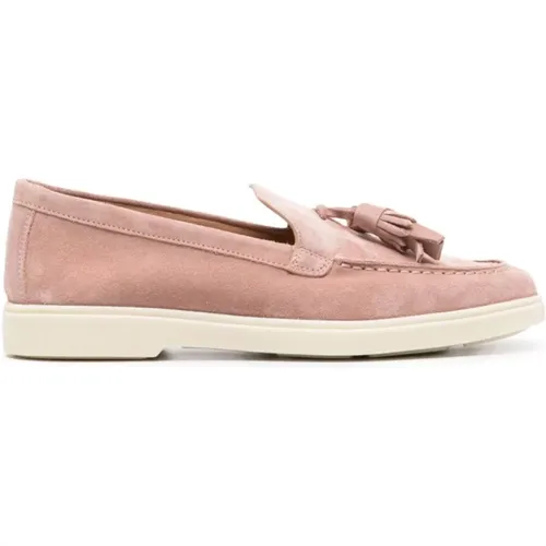 Suede Moccasin with Tassels , female, Sizes: 4 1/2 UK, 5 UK, 2 1/2 UK, 4 UK, 7 UK, 2 UK - Santoni - Modalova