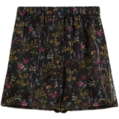 Floral Silk Boxer Shorts , female, Sizes: 2XS, XS - Max Mara - Modalova