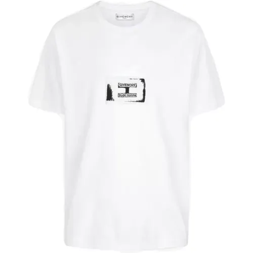Weißes T-Shirt mit Logo-Stickerei , Damen, Größe: XL - Givenchy - Modalova