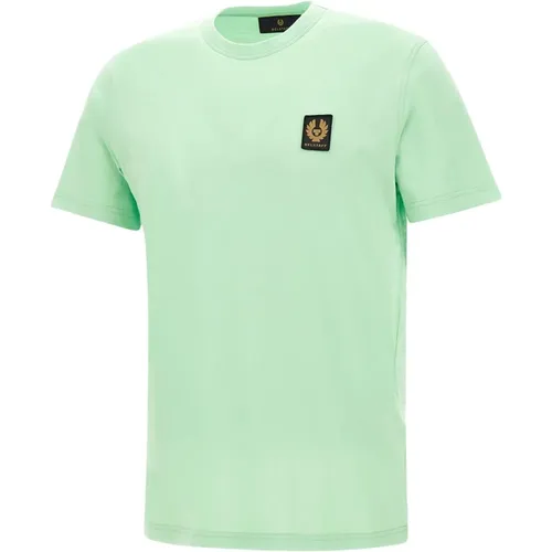 Herren Grünes Baumwoll T-shirt Rundhals - Belstaff - Modalova