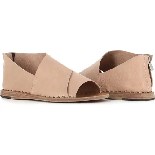 Leather Sandals with Zip Closure , female, Sizes: 7 UK, 5 1/2 UK, 4 UK - Officine Creative - Modalova