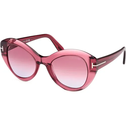 Guinevere Sonnenbrille in Glänzend Rot/Violett , Damen, Größe: 52 MM - Tom Ford - Modalova