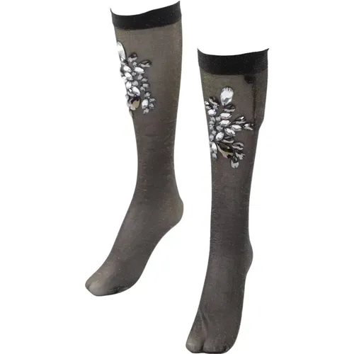 Upgrade Your Lingerie Collection with Rhinestone-Embellished Tights , female, Sizes: M, S - Dolce & Gabbana - Modalova