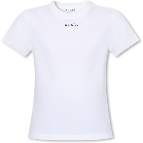 T-shirt with logo , female, Sizes: XS - Alaïa - Modalova