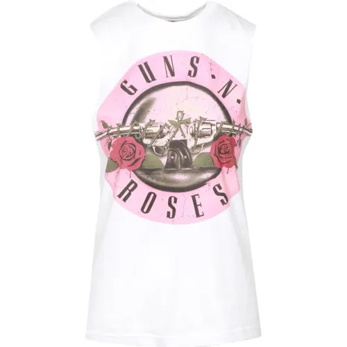 Weißes Guns n' Roses Baumwoll Tank Top , Damen, Größe: XS - Aniye By - Modalova