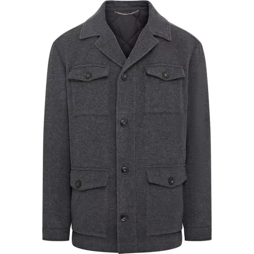 Luxury Wool & Cashmere Safari Jacket , male, Sizes: L, XL - Canali - Modalova